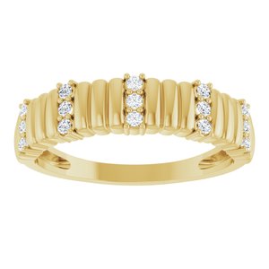 14K Yellow Gold 1/8 CTW Natural Diamond Fluted Ring