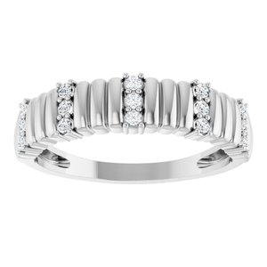 Platinum 1/8 CTW Natural Diamond Fluted Ring