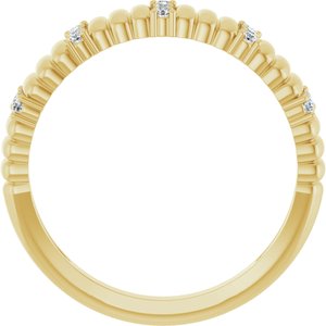 14K Yellow Gold 1/8 CTW Natural Diamond Fluted Ring
