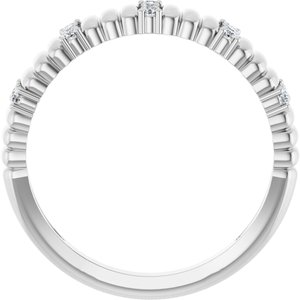 Platinum 1/8 CTW Natural Diamond Fluted Ring