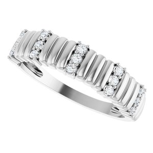 Platinum 1/8 CTW Natural Diamond Fluted Ring