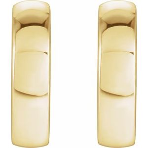 14K Yellow Gold Hinged 9.5 mm Hoop Earrings