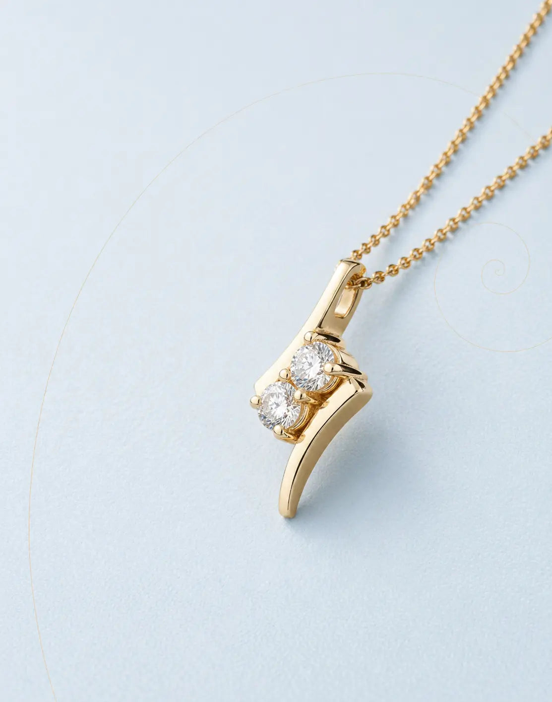 The Parallel Existence Pendant in 14K Gold with a Brilliant Diamond - Rapid Jewelers