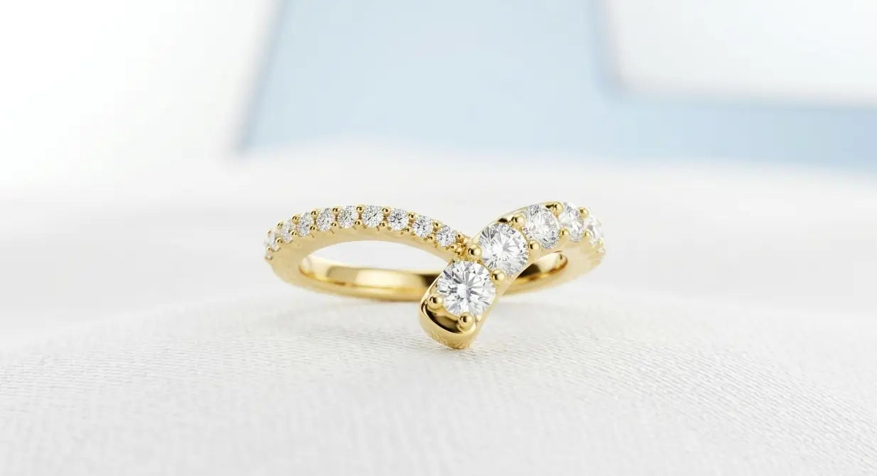 The Quiet Ascent Ring - Handcrafted 14K Gold Diamond Band by Rapid Jewelers