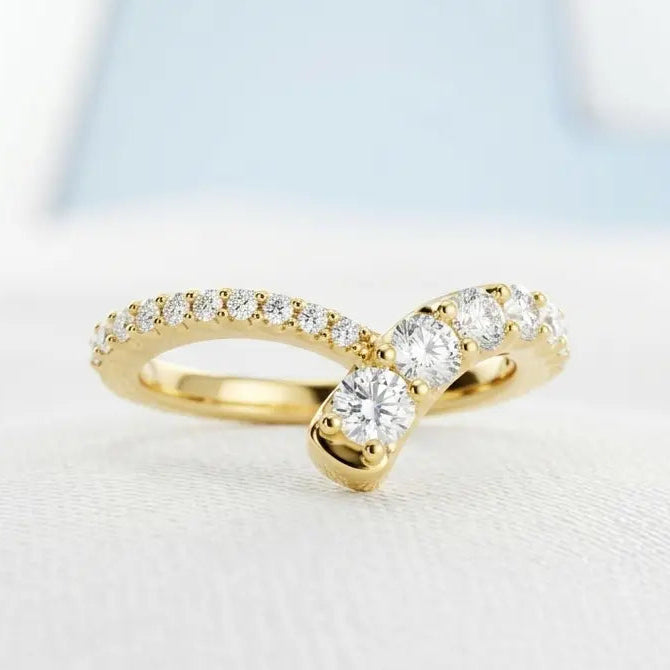 The Quiet Ascent Ring - Handcrafted 14K Gold Diamond Band by Rapid Jewelers